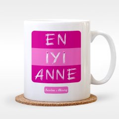 Kişiye Özel En İyi Anne Tasarımlı Beyaz Kupa Bardak - 2