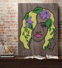 BK Home Woman Line Tasarımlı Kanvas Tablo 70x100cm-7