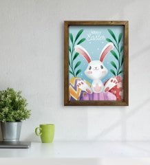 BK Gift Paskalya Bayramı Doğal Masif Ahşap Çerçeveli Tablo 45x65cm-2