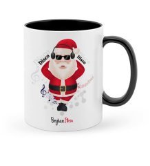 Kişiye Özel Noel Baba Siyah Kupa Bardak - 1