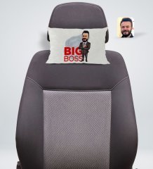Kişiye Özel Erkek Big Boss Karikatürlü Dikdörtgen Araç Koltuk Yastığı-2