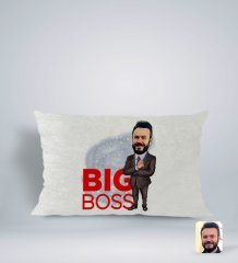 Kişiye Özel Erkek Big Boss Karikatürlü Dikdörtgen Araç Koltuk Yastığı-2
