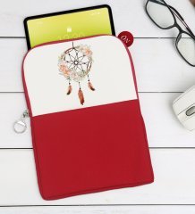 BK Gift Rüya Kapanı Tasarımlı Taşınabilir Koruyucu Tablet Kılıfı & Organizer Çanta - Kırmızı-1