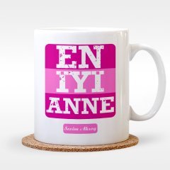 Kişiye Özel En İyi Anne Tasarımlı Beyaz Kupa Bardak - 1