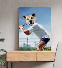 Evcil Dostlara Özel Tenis Oyuncusu Tasarımlı Portre Kanvas Tablo 50x70cm-4