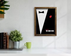 BK Home İsme Özel Godfather Baba Tasarımlı Doğal Masif Ahşap Çerçeveli Tablo-12