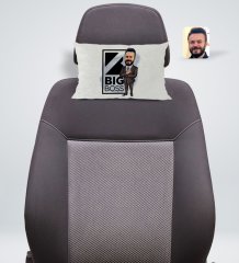 Kişiye Özel Erkek Big Boss Karikatürlü Dikdörtgen Araç Koltuk Yastığı-1