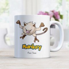 Kişiye Özel Pokemon Mankey Beyaz Kupa Bardak