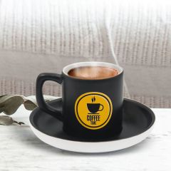BK Gift Kişiye Özel Coffe Tasarımlı Siyah Renk Türk Kahvesi Fincanı-3, Arkadaşa Hediye, Sevgiliye Hediye, Yıl Dönümü Hediyesi