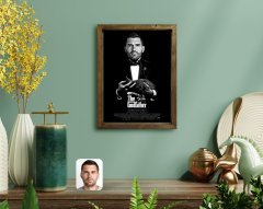 Kişiye Özel Godfather Baba Tasarımlı Doğal Masif Ahşap Çerçeveli Tablo-10
