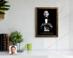 Kişiye Özel Godfather Baba Tasarımlı Doğal Masif Ahşap Çerçeveli Tablo-10