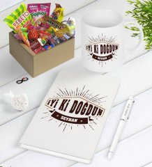 Kişiye Özel İyi ki Doğdun Nostaljik Lezzetler Defter Kalem Kupa Seti-7