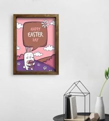 BK Gift Paskalya Bayramı Doğal Masif Ahşap Çerçeveli Tablo 30x40cm-7