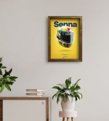 BK Gift F1 Senna Tasarımlı Doğal Masif Ahşap Çerçeveli Tablo 45x65cm-1