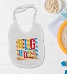 BK Kids Big Boss Tasarımlı Bebek Body Zıbın ve Mama Önlüğü Hediye Seti - Model 1