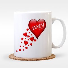 Kişiye Özel Annem Tasarımlı Beyaz Kupa Bardak - 1
