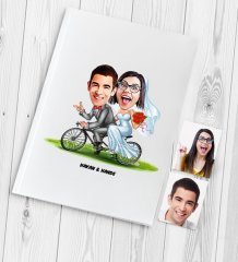 Kişiye Özel Evleniyoruz Karikatür Düğün Anı Defteri - 3