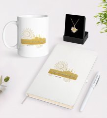 Kişiye Özel Din Kültürü ve Ahlak Bilgisi Öğretmeni Beyaz Kupa Defter Kalem ve İsimli Papatya Kolye Hediye Seti-5