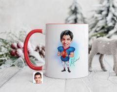 Bk Gift Kişiye Özel Amerikan Futbolcusu Karikatürlü Kırmızı Kupa Bardak-12, Sevgiliye Hediye, Arkadaşa Hediye