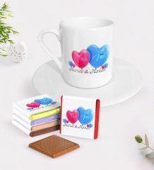 Kişiye Özel Sevgililer Günü Türk Kahvesi Fincanı ve Madlen Çikolata Seti-4