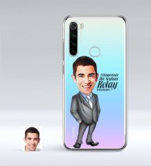 Kişiye Özel Erkek Kolay Yetişmiyor Karikatürlü Xiaomi Redmi Note 8 İnce Şeffaf Silikon Telefon Kapağı-1