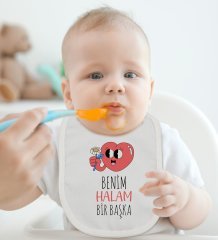 BK Kids Benim Halam Bir Başka Tasarımlı Bebek Body Zıbın ve Mama Önlüğü Hediye Seti - Model 1
