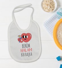 BK Kids Benim Halam Bir Başka Tasarımlı Bebek Body Zıbın ve Mama Önlüğü Hediye Seti - Model 1