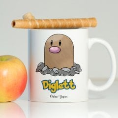 Kişiye Özel Pokemon Diglett Beyaz Kupa Bardak