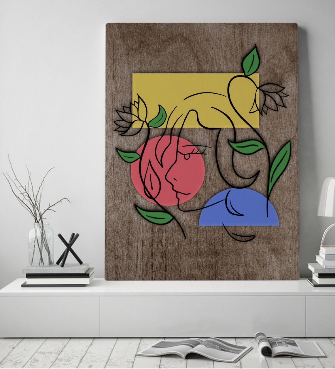 BK Home Woman Line Tasarımlı Kanvas Tablo 50x70cm-6
