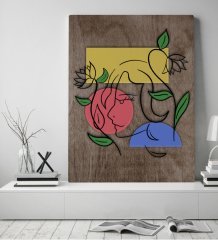 BK Home Woman Line Tasarımlı Kanvas Tablo 50x70cm-6
