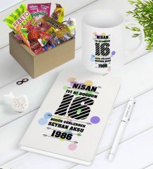 Kişiye Özel İyi ki Doğdun Nostaljik Lezzetler Defter Kalem Kupa Seti-5