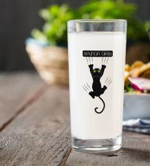 Kişiye Özel Renkli Baskılı Kedi Rakı Bardağı-1