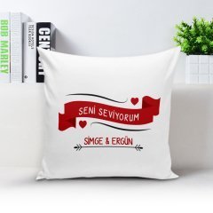 Kişiye Özel Beyaz Yastık Kılıfı (Sevgililer Günü Temalı-60)