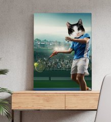 Evcil Dostlara Özel Tenis Oyuncusu Tasarımlı Portre Kanvas Tablo 50x70cm-2
