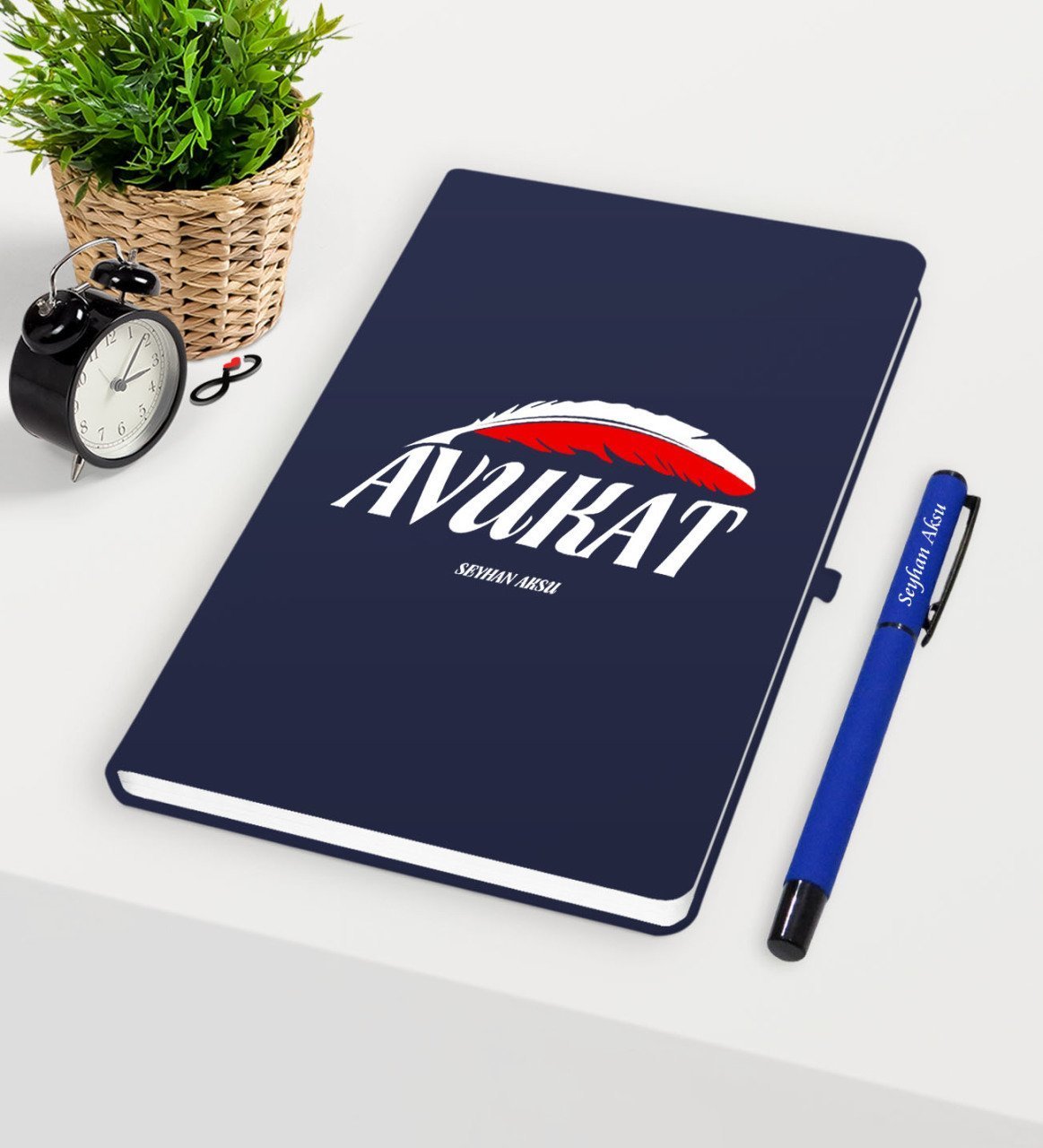 Kişiye Özel Avukat Temalı Lacivert Defter Kalem Seti - 7