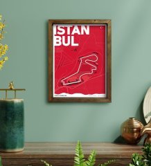 BK Gift İstanbul Park Tasarımlı Doğal Masif Ahşap Çerçeveli Tablo 45x65cm-1