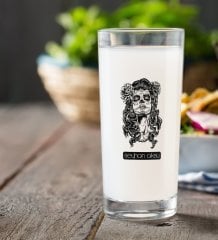 Kişiye Özel Renkli Baskılı Kadın Kurukafa Rakı Bardağı-2