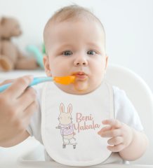 BK Kids Beni Yakala Tasarımlı Bebek Body Zıbın ve Mama Önlüğü Hediye Seti - Model 1