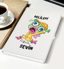 BK Gift Delileri Sevin Tasarımlı Beyaz Defter, Arkadaşa Hediye, Doğum Günü Hediyesi