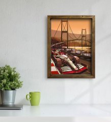 BK Gift Formula 1 Tasarımlı Doğal Masif Ahşap Çerçeveli Tablo 45x65cm-15