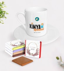 Kişiye Özel Kimya Öğretmeni Türk Kahvesi Fincanı ve Çikolata Hediye Seti-1