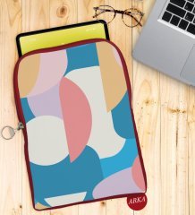 BK Gift Modern Art Tasarımlı Taşınabilir Koruyucu Tablet Kılıfı & Organizer Çanta - Kırmızı-1