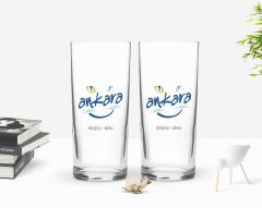 Kişiye Özel Renkli Baskılı Ankara Tasarımlı Turistik İkili Rakı Bardağı Seti-1