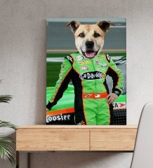 Evcil Dostlara Özel Nascar Pilot Tasarımlı Portre Kanvas Tablo 50x70cm-5