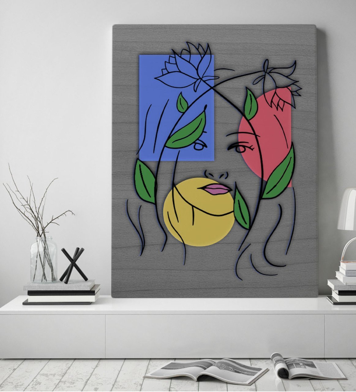 BK Home Woman Line Tasarımlı Kanvas Tablo 50x70cm-5