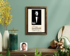 Kişiye Özel Godfather Baba Tasarımlı Doğal Masif Ahşap Çerçeveli Tablo-5