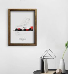 BK Gift Formula 1 Tasarımlı Doğal Masif Ahşap Çerçeveli Tablo 45x65cm-14