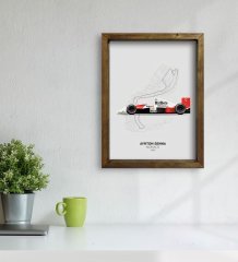 BK Gift Formula 1 Tasarımlı Doğal Masif Ahşap Çerçeveli Tablo 45x65cm-14