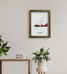 BK Gift Formula 1 Tasarımlı Doğal Masif Ahşap Çerçeveli Tablo 45x65cm-14
