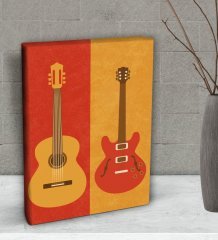 BK Gift Gitar Tasarımlı Dekoratif Mini Kanvas Tablo 15x20cm-1